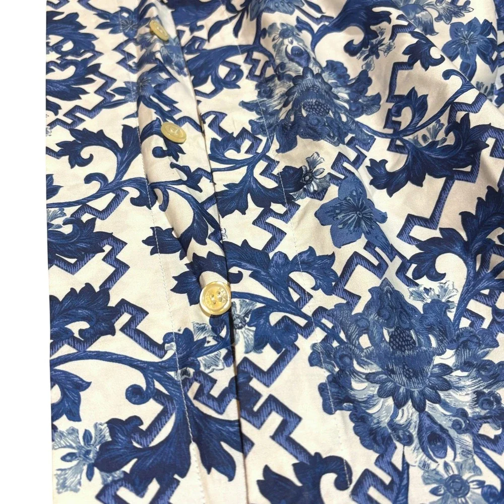 Ralph Lauren Dorsey Blue Label Chinoiserie Cotton King Pillowcase ONLY 1 48 X 20